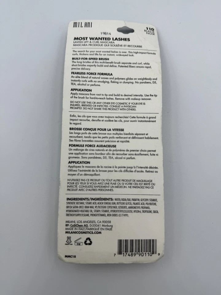 PACK de 3 pestañas Milani Most Wanted Lashes Lavish Lift & Curl #110 negras NUEVO Foto 3 de 4