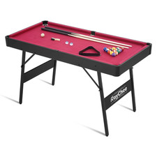 e 48In Pool Billiard Game Table W/2 Cue Sticks, 16 Balls, Triangle, Chalk Foldab
