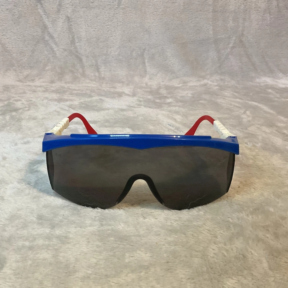 Vtg Crews Sunglasses Shades Articulating Adj Arms Safety Red White Blue Taiwan - Image 4 of 4