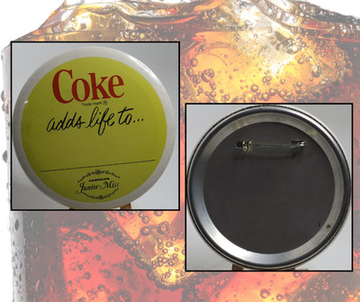 Vintage 1970s Coke Adds Life To Americas Junior Miss Pinback Button Coca Cola