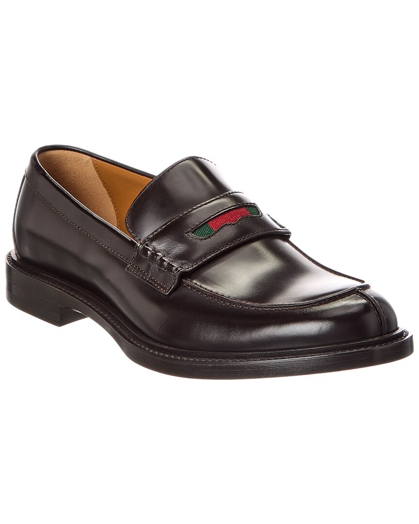 Gucci Leather Loafer Mens Brown 8 156190₽