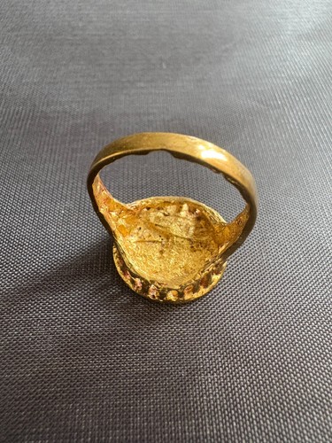 Handmade Rooster Ring Brass Ring Vintage Coin Style Rooster Ring Size 8 US - Picture 5 of 9