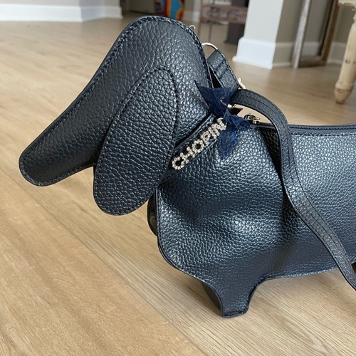 Chopin navy blue dachshund dog handbag Crossbody - Bild 3 von 10