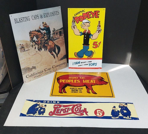 Vintage Metal Advertising Sign Motor Oil Soda Pop Gas