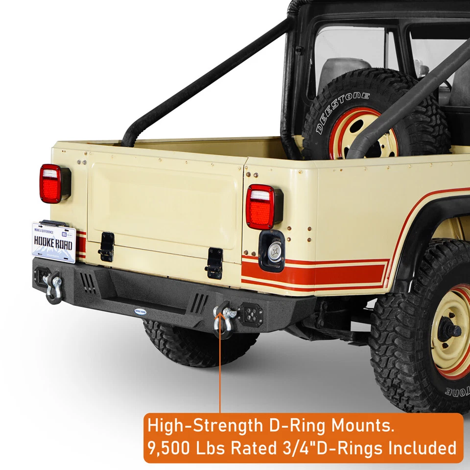 HEAVY DUTY STEEL REAR BUMPER W/D-RINGS FOR JEEP CJ-5 CJ-7 CJ-8 Scrambler 76-86 - Изображение 4 из 4