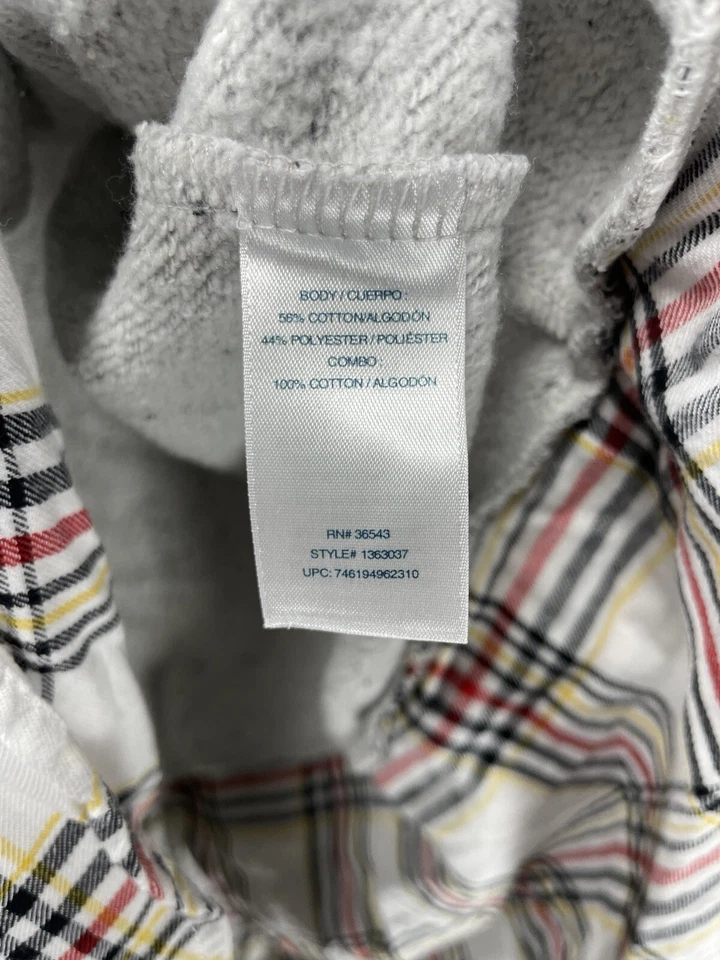 Sudadera para mujer IZOD con corbata frontal 2-fer manga larga gris mezcla de algodón talla 2XL Foto 4 de 4