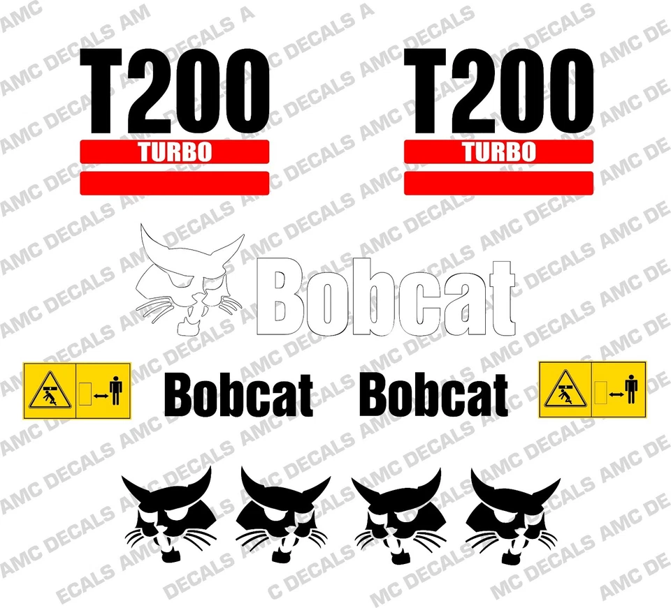 BOBCAT T200 SKID STEER DEKORATIONSSTICKER SET - Bild 1 von 1