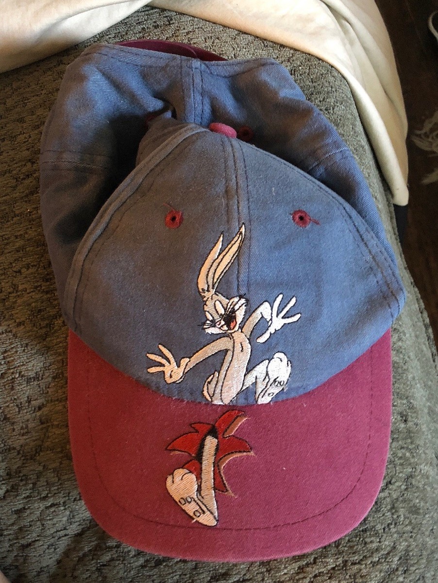 Looney Tunes WB Bugs Bunny Vintage Snapback Hat Warner Bros Blue