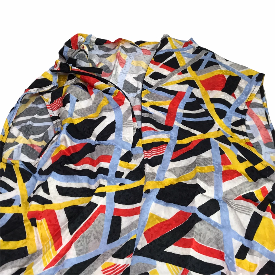 TOPSHOP Sleeveless Tank Blouse Blue Yellow Red Size Women's Small.  US 4 Viscose - Image 3 of 4