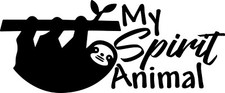 5.5" Sloth My Spirit Animal Decal Window Sticker Car Slow Relax Funny Vacation