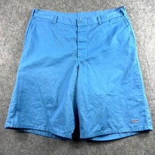 Dickies Genuine Mens Chino Shorts Size 40 Blue Regular Fit Zip Fly Casual Logo