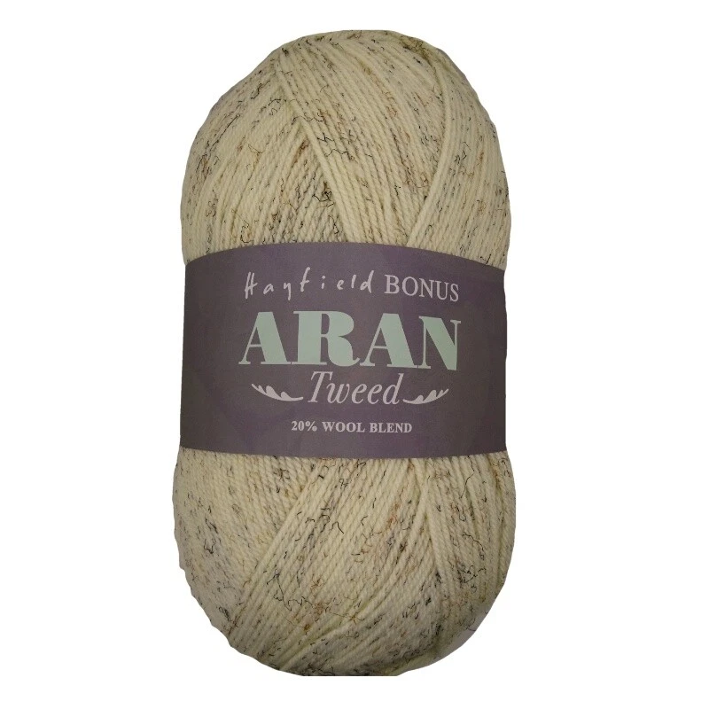 Hayfield Bonus Aran Tweed 20% Wool Blend Knitting and Crochet Yarn Value 400g - Image 2 of 2