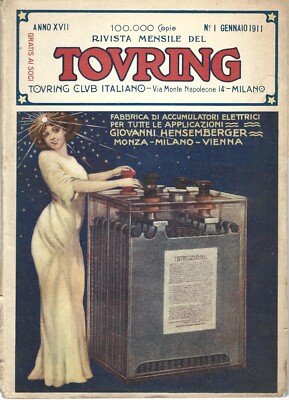 TOURING CLUB Monatszeitschrift BATTERIESPEICHERFABRIK Werbung N 1 1911