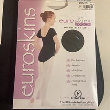 Euroskins Convertible Tights 210C-NR Black Eurotard S/M Girls Kids