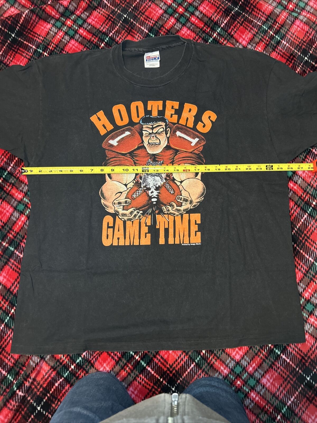 VTG 1995 Hooters Game Time T Shirt Single Stitch … - image 6
