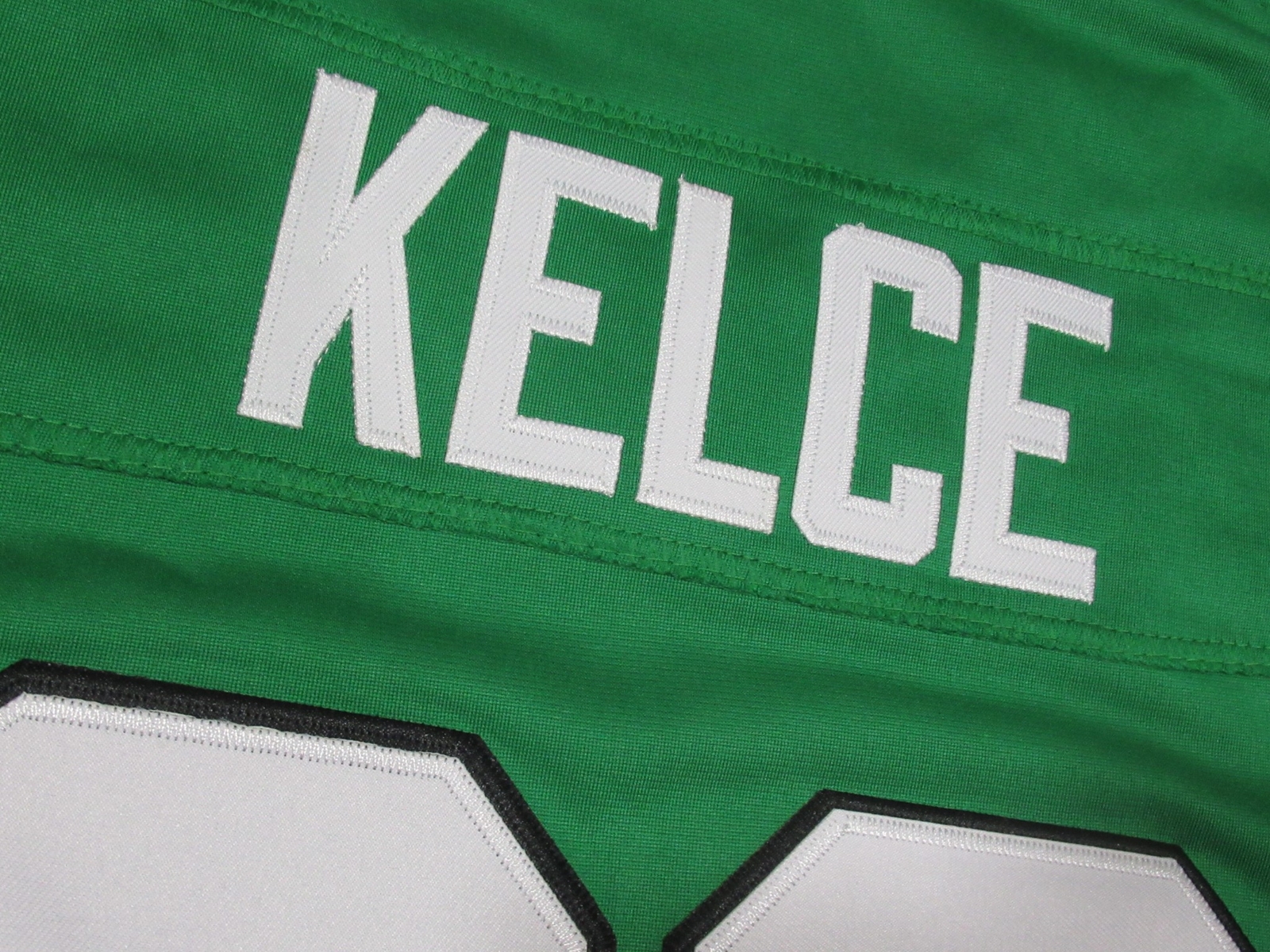 Jason Kelce Philadelphia Eagles Captains Patch Men's Jersey Kelly Green