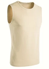 Mens Cotton Sleeveless T Shirt Tank Solid Blank Hot Summer Gym Cool Comfort US