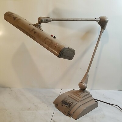 VTG HUGE ART DECO ART SPECIALTY CO FLEXO STEAMPUNK INDUSTRIAL DESK/TABLE LAMP 