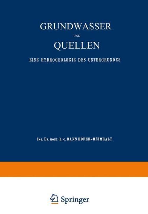 Thumbnail - Hans Höfer | Grundwasser Und Quellen | Taschenbuch | Deutsch |