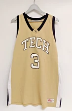 Georgia Tech Yellow Jackets #3 Ripon Athletic Vintage Basketball Jersey Size XL