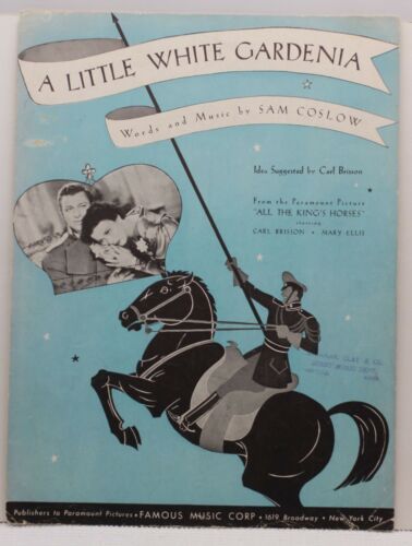 A Little White Gardenia - Sam Coslow - Sheet Music  1935 - Afbeelding 1 van 3