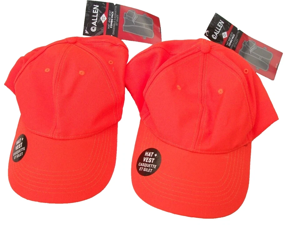 SET of 2 ALLEN Blaze Orange HAT Cap / VEST Combo Hunting Safety ONE SZ FITS MOST - Image 4 of 4