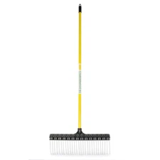 55 In. Fiberglass Handle Steel Rake Tines Fiberglass Handle Lightweight Lawn New