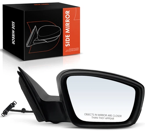 Passenger RH Black Textured Powered Heated Mirror for Volkswagen Jetta 2011-2018