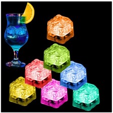 Multi Color LED Ice Cubes, 96 Pack Reusable Flashing Cubes