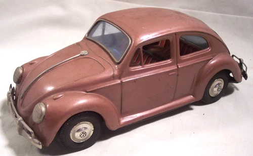 1960's BANDAI Friction VOLKSWAGEN BEETLE Bug / 8” Length / Sign of Quality WORKS