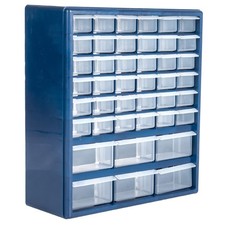 Plastic Storage Drawers 42 Compartment Organizer Desktop or Wall Mount Co...