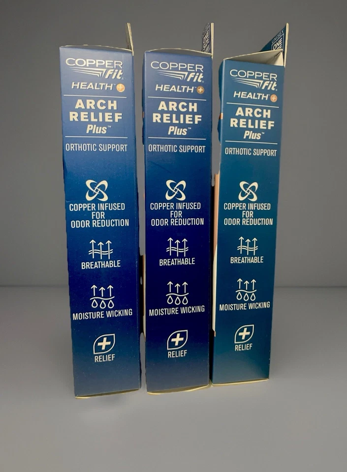 (3) Pairs:  COPPERFIT HEALTH Adj. Arch Relief + Orthotic Support, Beige (NEW) - Image 4 of 4