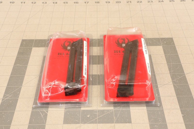 Pair of Ruger MKIII .22 Long Rifle 10 round Blued Steel Pistol Magazine