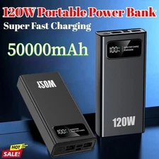 50000mAh 120W Portable Power Bank External Backup Battery Charger For Cell Phone