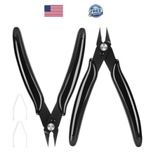 5 Inch Micro Flush Cutter 2 Pack - Spring Loaded Wire Cutters for Jewelry Making