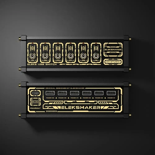 Eleksmaker MK1 ELEKS USB Switch 6 Port USB Hub Vintage Gold-plated