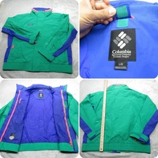 Columbia Jacket Men Large Green Bugaboo Full Zip Waterproof 3in1 Shell Retro VTG
