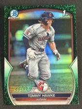 2023 Bowman Chrome 1st GREEN GRASS REFRACTOR PROSPECT ROOKIE Tommy Hawke 66/99