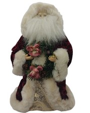 Vintage Santa Claus Christmas Tree Topper Table Top Holiday Decoration Red Gold