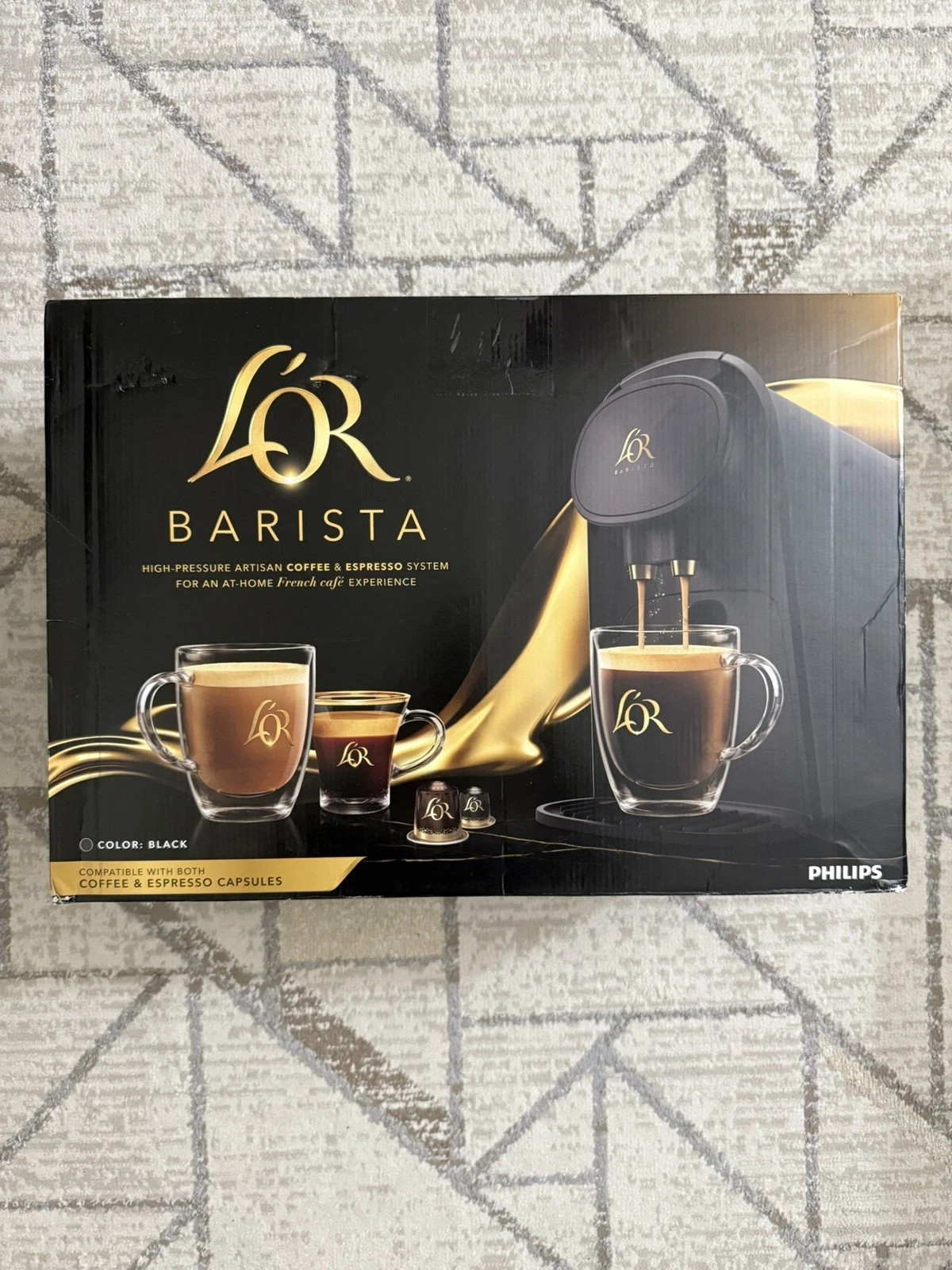 L'OR Barista System Coffee and Espresso Machine Combo by Philips, Black-image