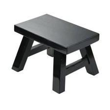 Small Stool Wooden Step Stool Footstool Solid Wood 8 inch for Kids Adults Black