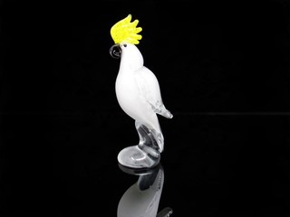 20th Century Murano Technique Art Glass Tropical Bird Sculpture Figure