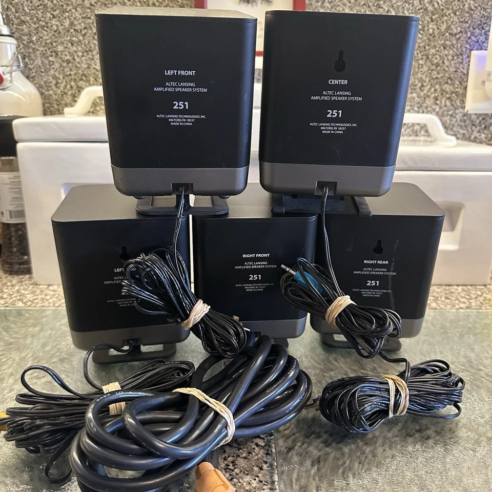 Altec Lansing 251 PC Gaming Desk Top Media Theater 5 Speakers 5.1 Surround Sound - Image 4 of 4