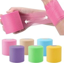 6 Rolls Pre Wrap Tape Athletic, 72 Yards 6 * 12 - Mixed Colors 