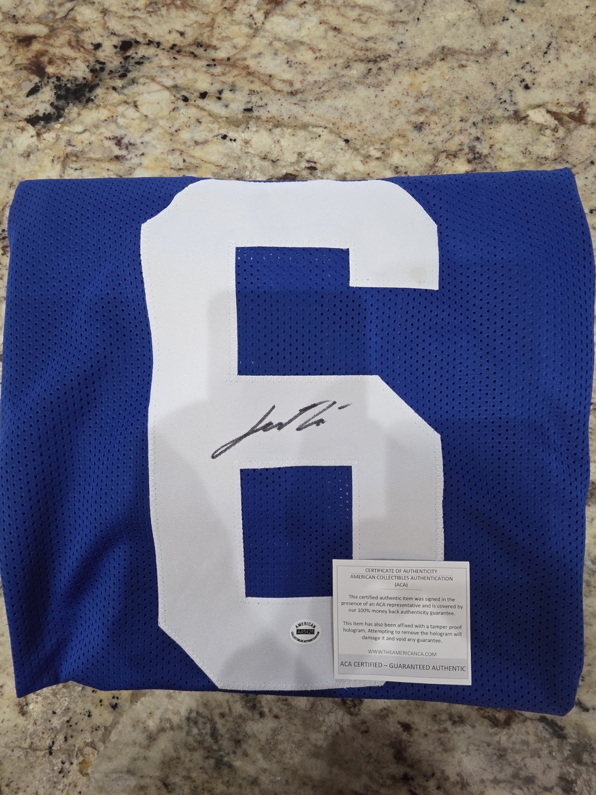Jaxson Dart Autographed NYG  Jersey w/COA
