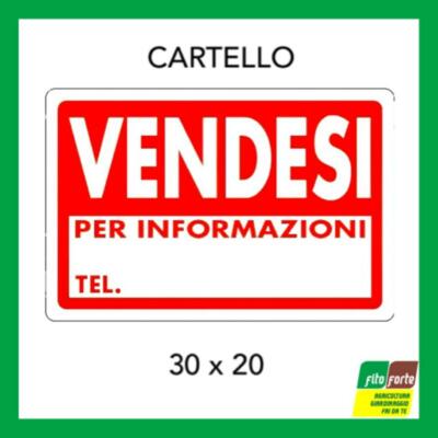 Cartello "Vendesi" Plastificato 30x20cm - Con Scritta "Rivolgersi Al Telefono" - Foto 9