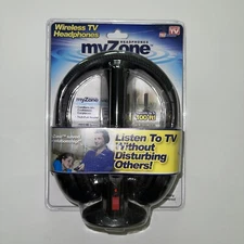 MYZONE Wireless TV Headphones As Seen on TV - Transmits up to 100 ft. New Sealed