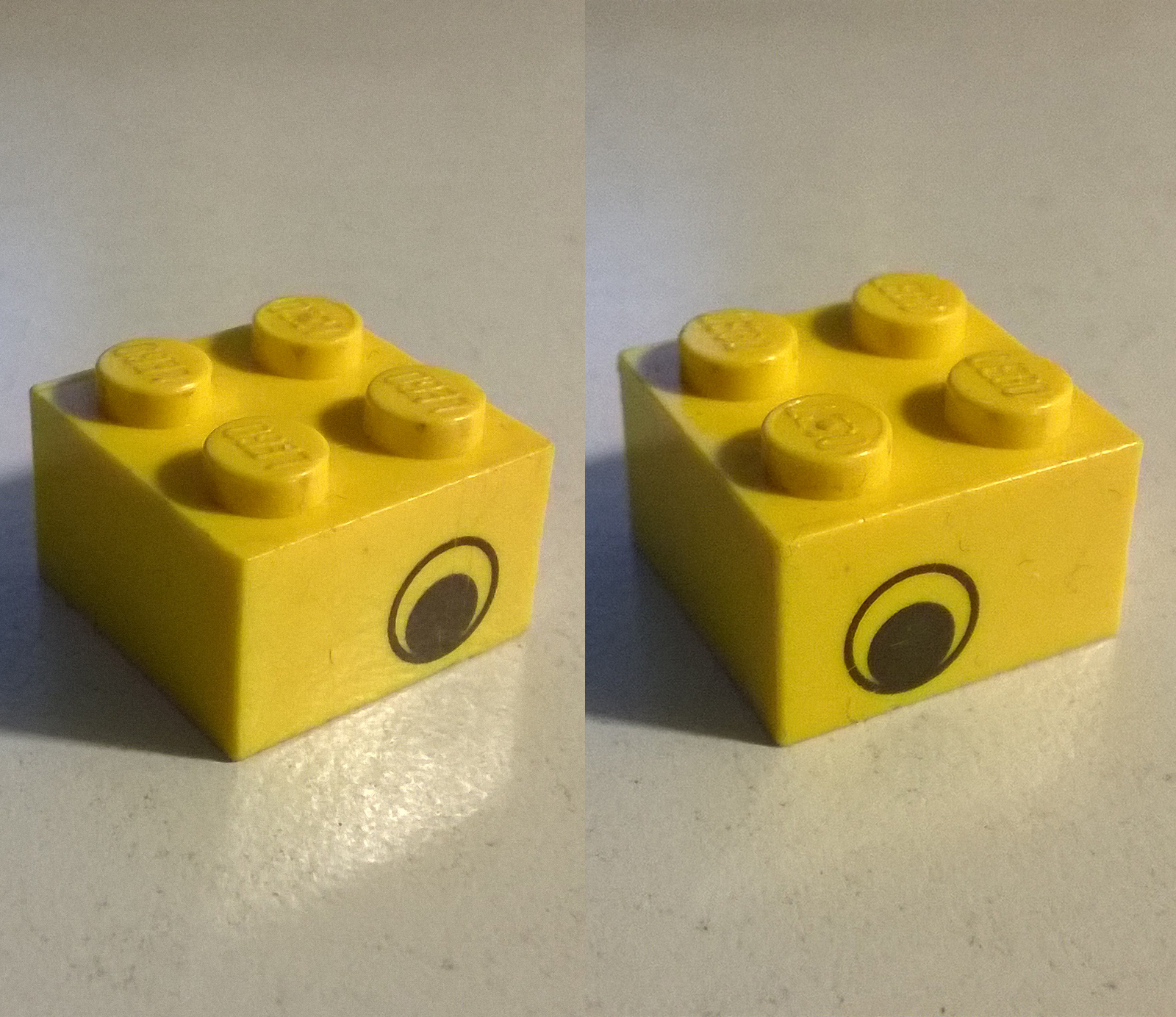 LEGO 3003pe1 Brick 2 x 2 with Black Eye Pattern on Both Sides 1619 355 366 9255