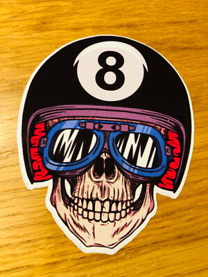 EIGHTBALL SKULL Aufkleber Sticker 8 Ball Chopper Motorcycle Style Race V8 Mi476