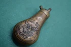 Civil War Colt Pocket Powder Flask well worn w/ dents used